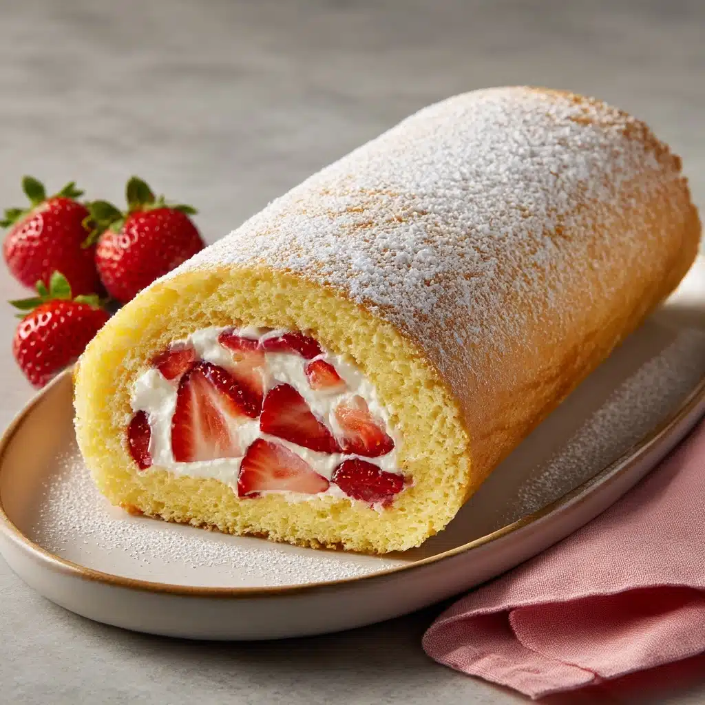 Strawberry Swiss Roll Recipe - Recipe Image