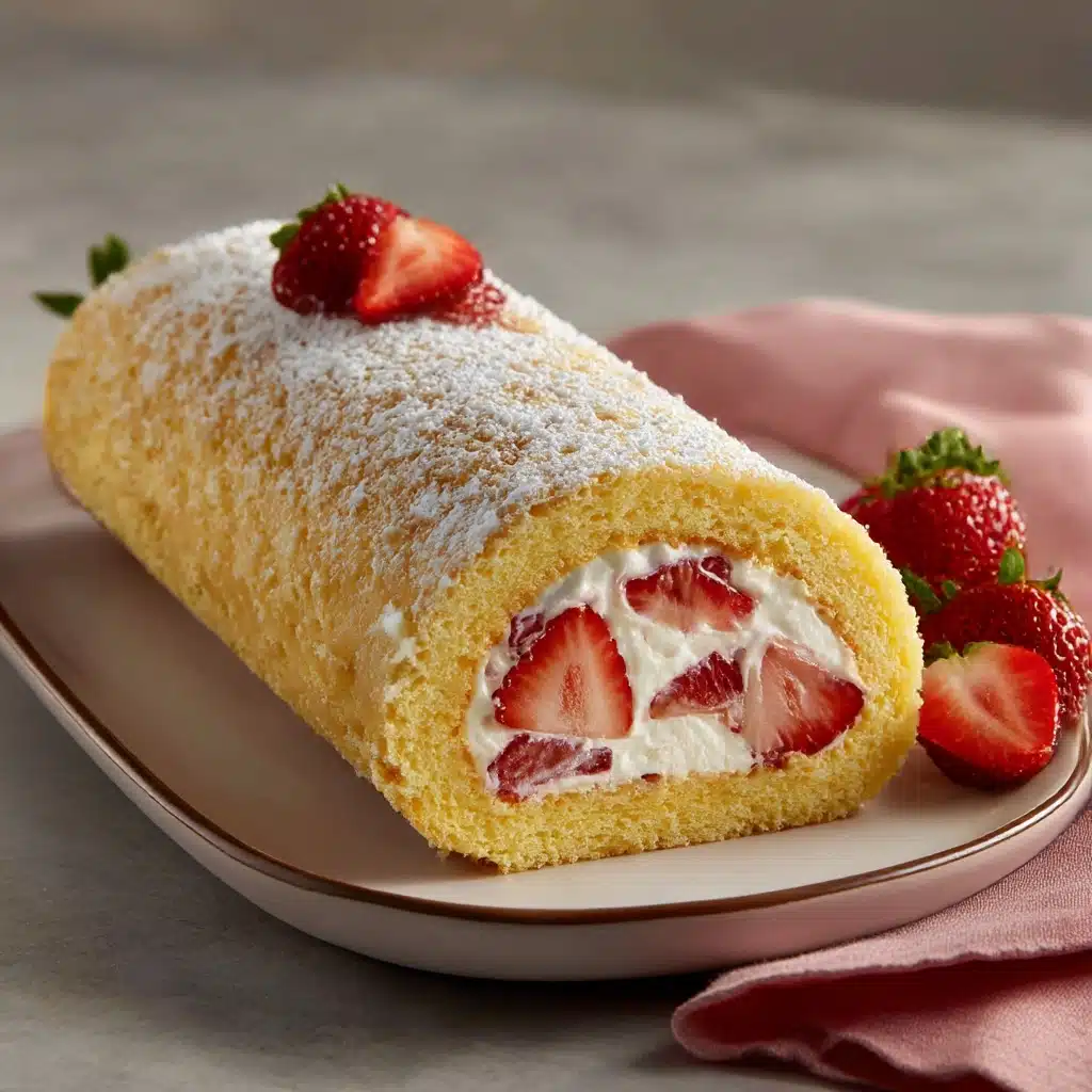 Strawberry Swiss Roll Recipe - Recipe Image