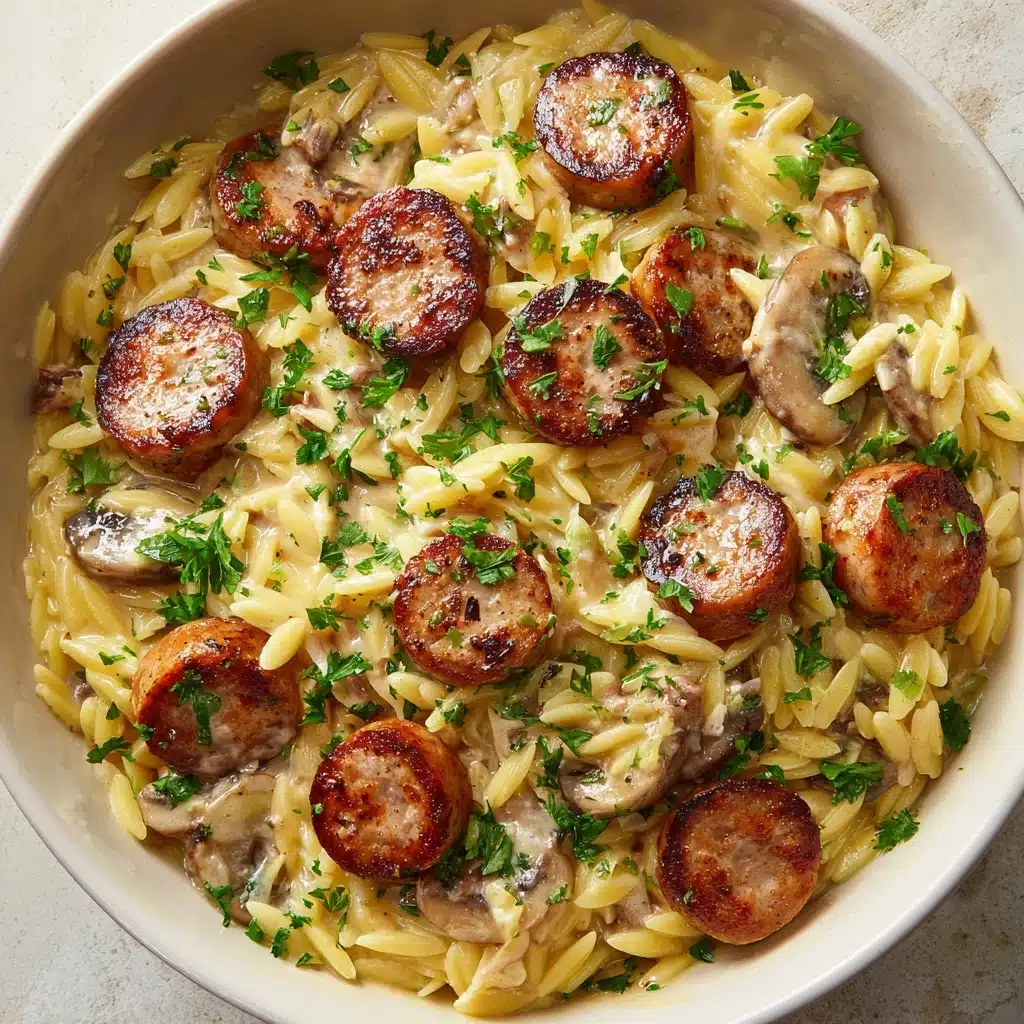Creamy Chicken Sausage Orzo Recipe - Recipe Image