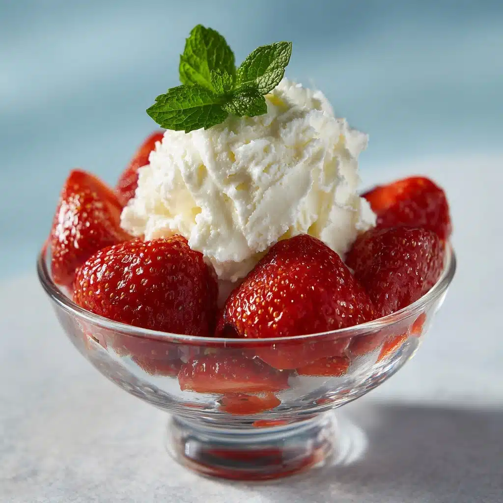 Strawberries with Mint-Infused Cream Recipe - Recipe Image