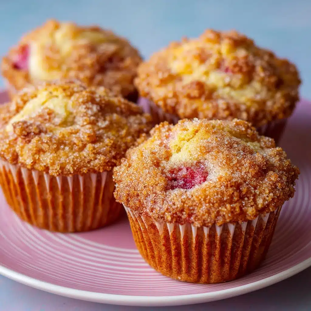 Rhubarb Muffins with Cinnamon Sugar Topping Recipe - Recipe Image