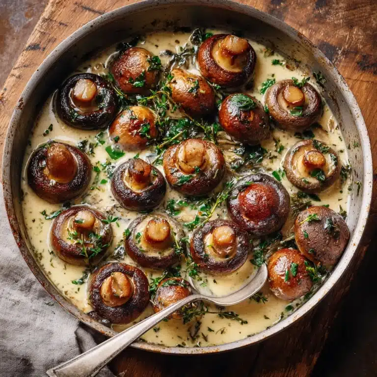 Creamy Garlic Butter Tuscan Mushrooms Recipe