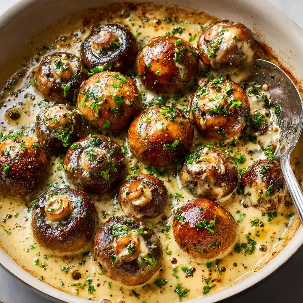 Creamy Garlic Butter Tuscan Mushrooms Recipe - Recipe Image