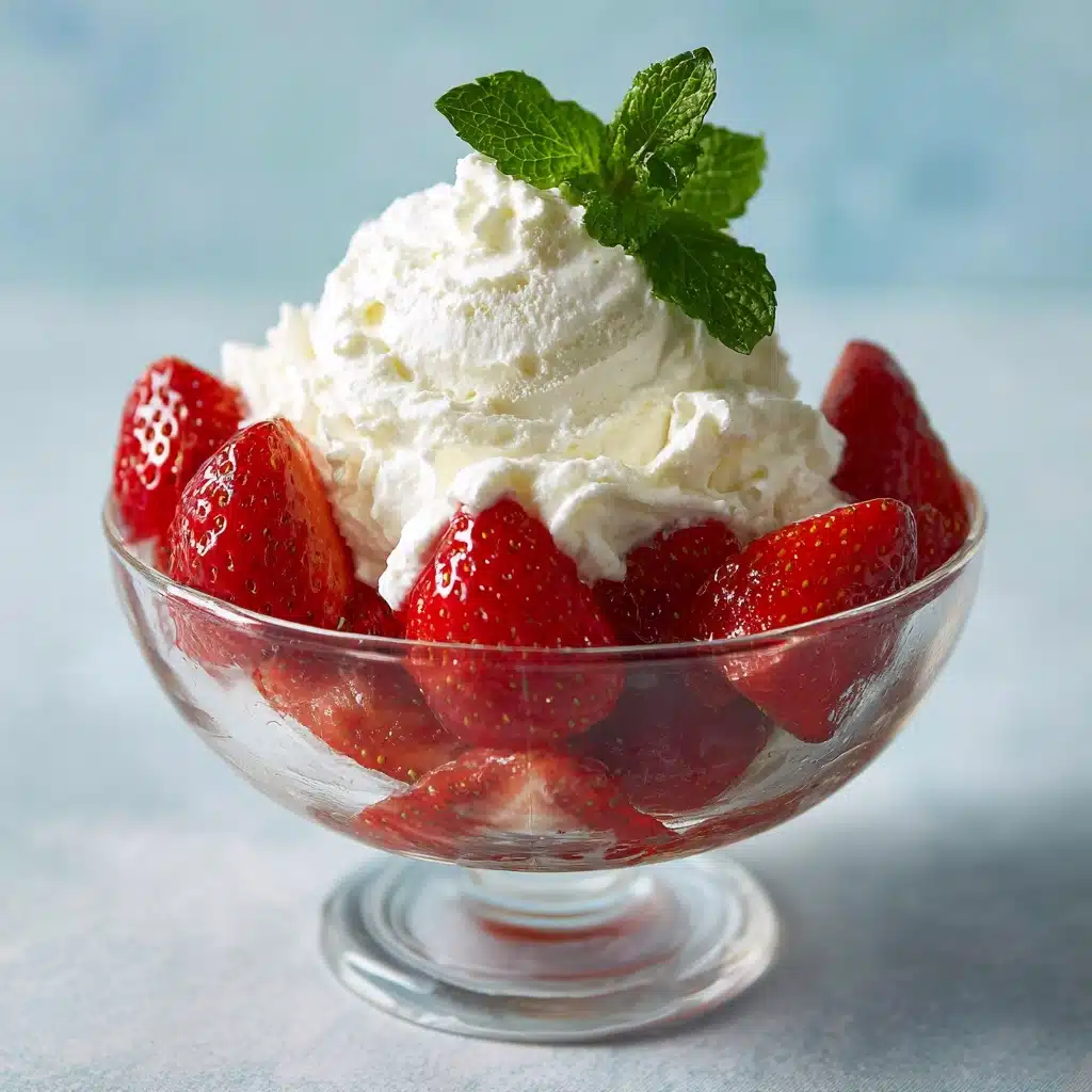 Strawberries with Mint-Infused Cream Recipe - Recipe Image
