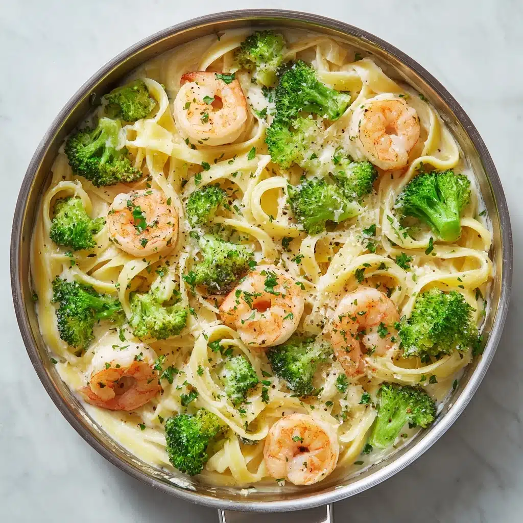Broccoli Shrimp Alfredo Recipe - Recipe Image