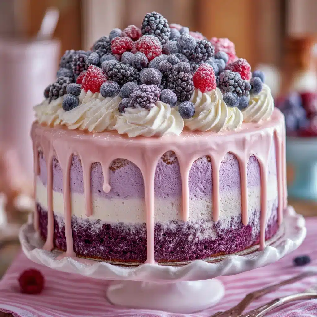 White Chocolate Blackberry Poke Cake Recipe - Recipe Image