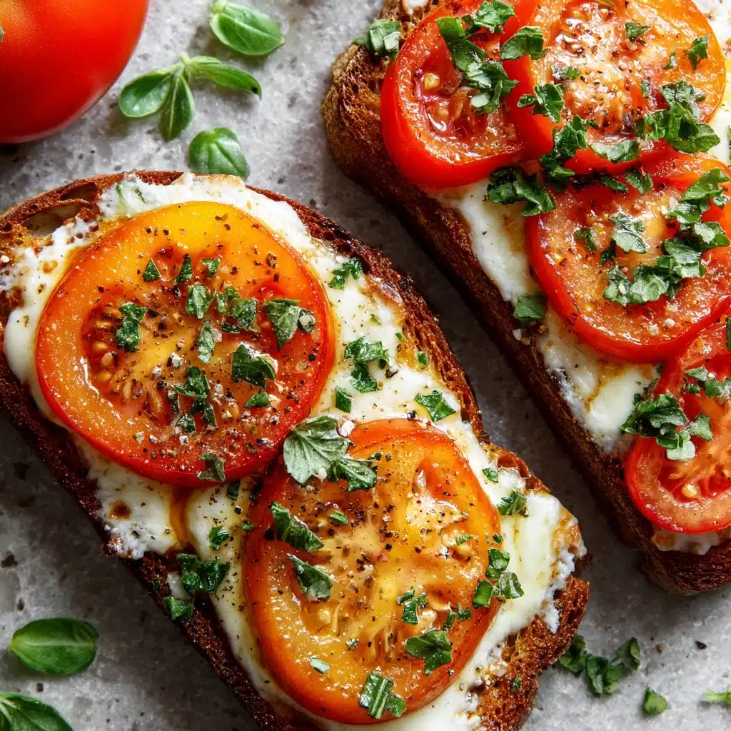 Garlic & Cheese Tomato Toast Recipe - Recipe Image