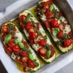 Caprese Stuffed Zucchini Boats Recipe