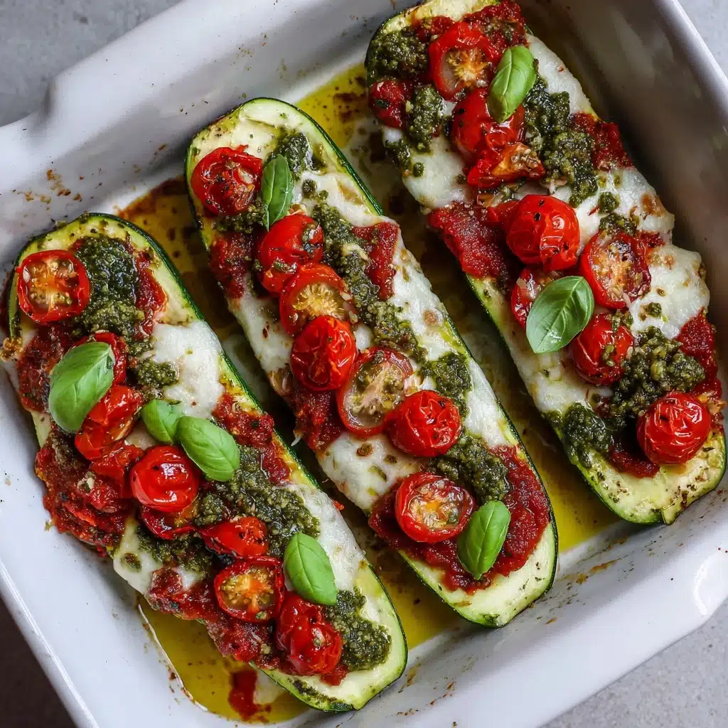 Caprese Stuffed Zucchini Boats Recipe - Recipe Image