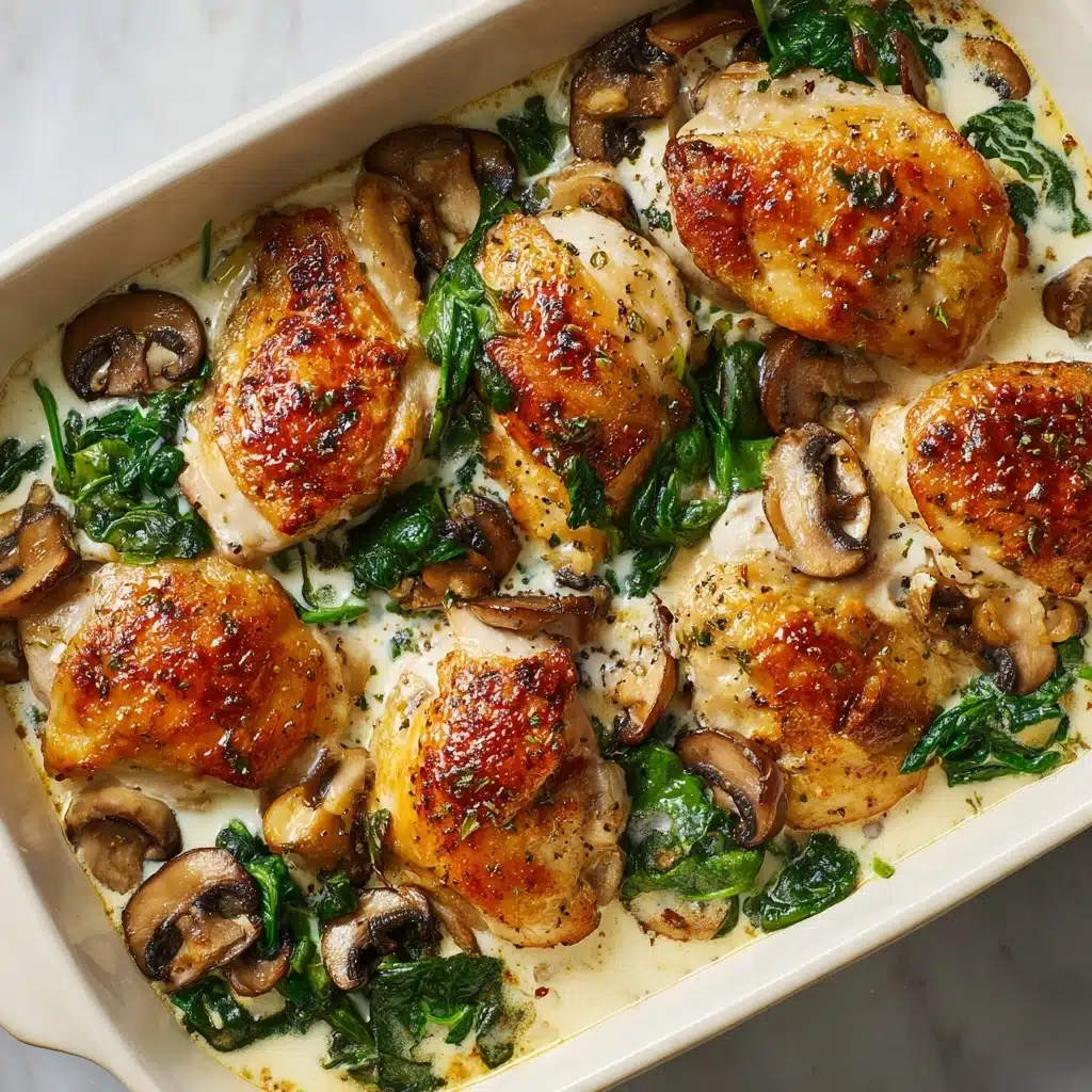 Chicken, Spinach, and Mushroom Low-Carb Oven Dish Recipe - Recipe Image