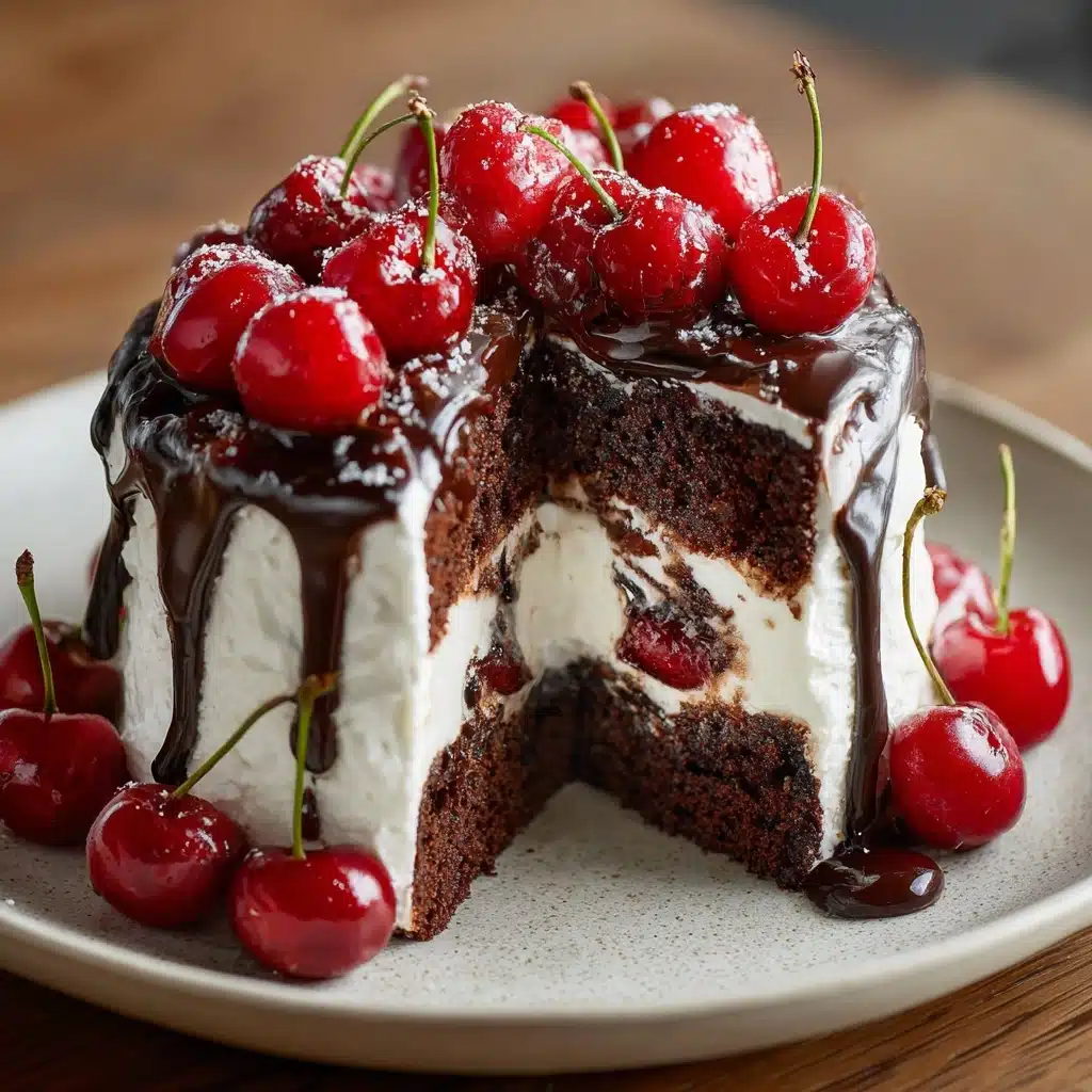 Swiss Chocolate Cherry Roll Cake Recipe - Recipe Image