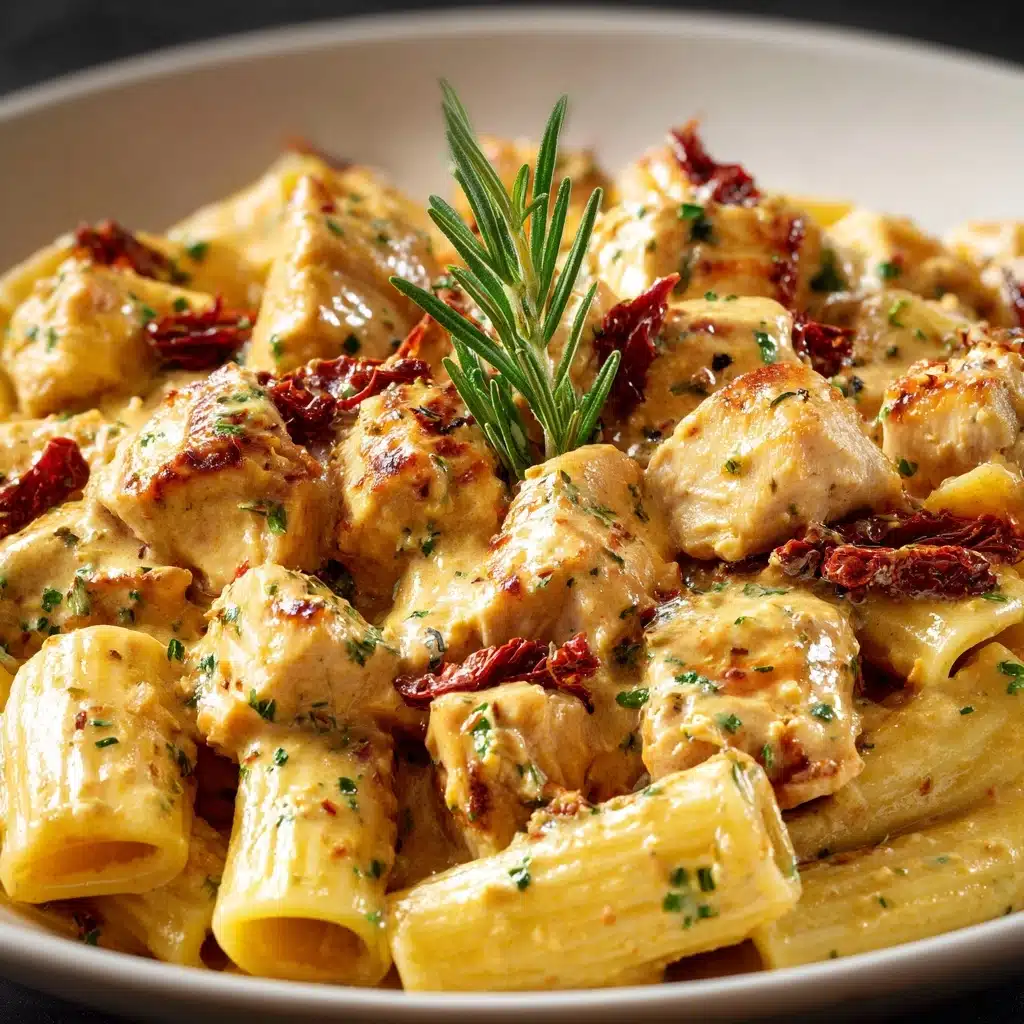 Spicy Chicken Creamy Pasta with Sun-Dried Tomatoes Recipe - Recipe Image