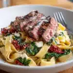 Creamy Gorgonzola Steak Pasta Recipe