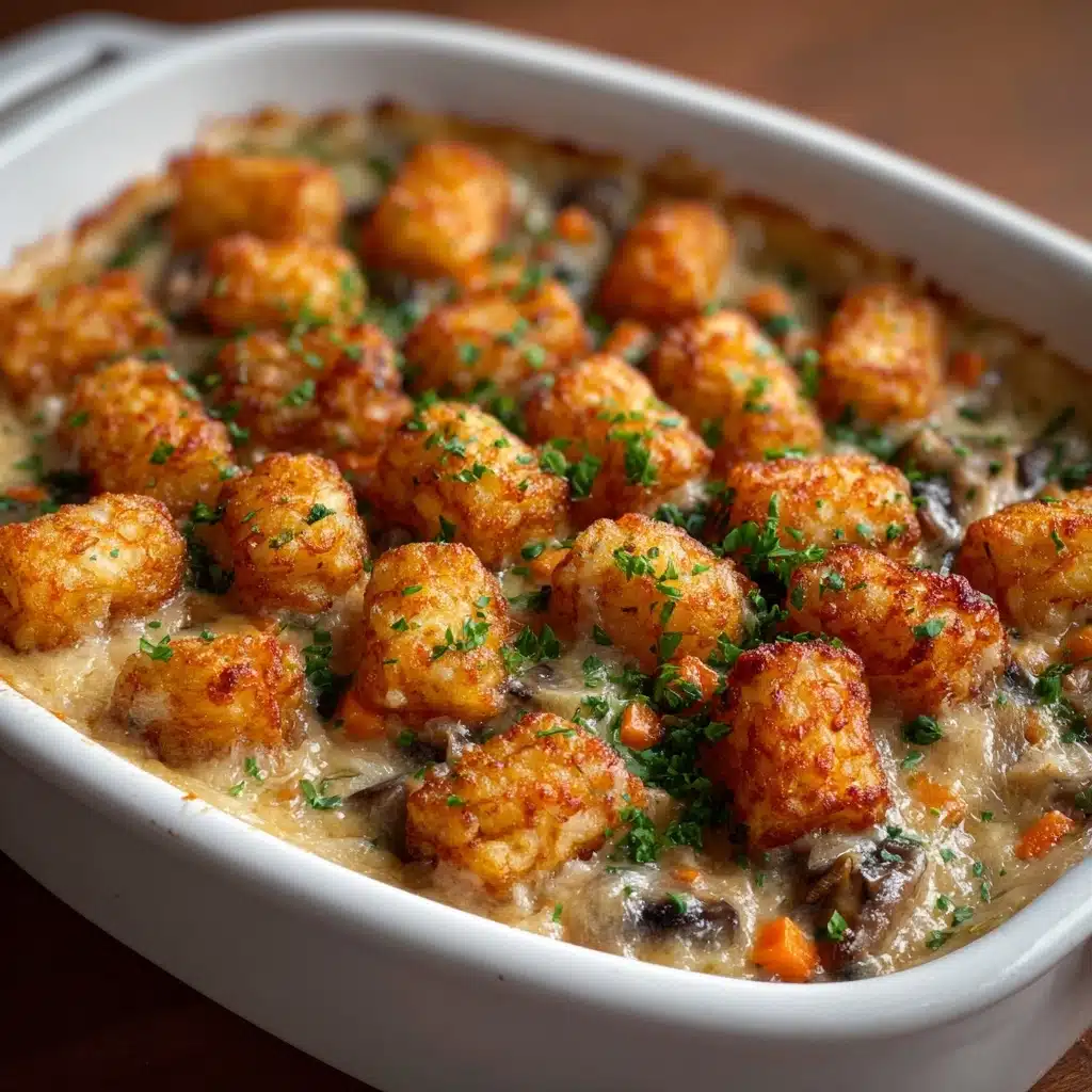 Easy & Delicious Tater Tot Casserole with Cream of Mushroom Soup Recipe - Recipe Image