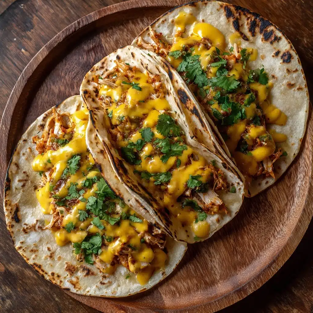 Cheesy Pulled Chicken Tacos Recipe - Recipe Image