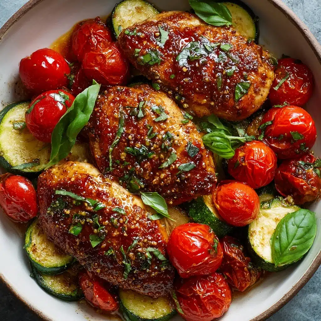 Balsamic Chicken with Roasted Veggies Recipe