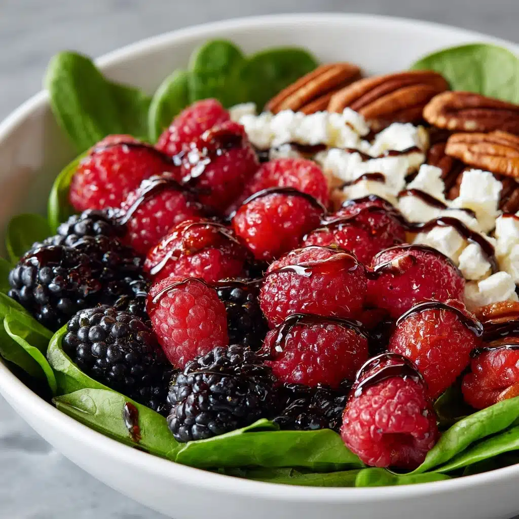 Berry Spinach Salad with Pecans, Feta, and Balsamic Glaze Recipe - Recipe Image