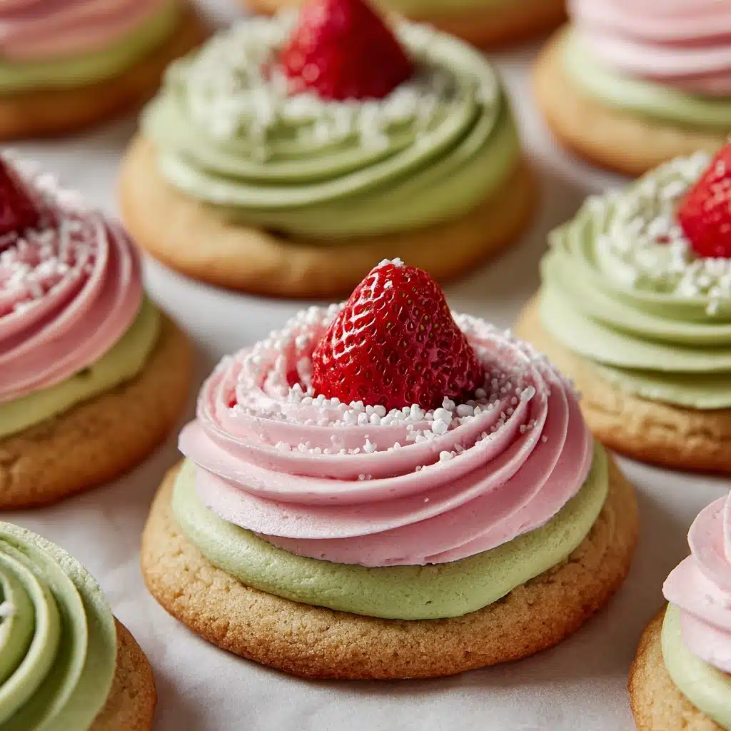Strawberry Frosted Matcha Cookies Recipe - Recipe Image