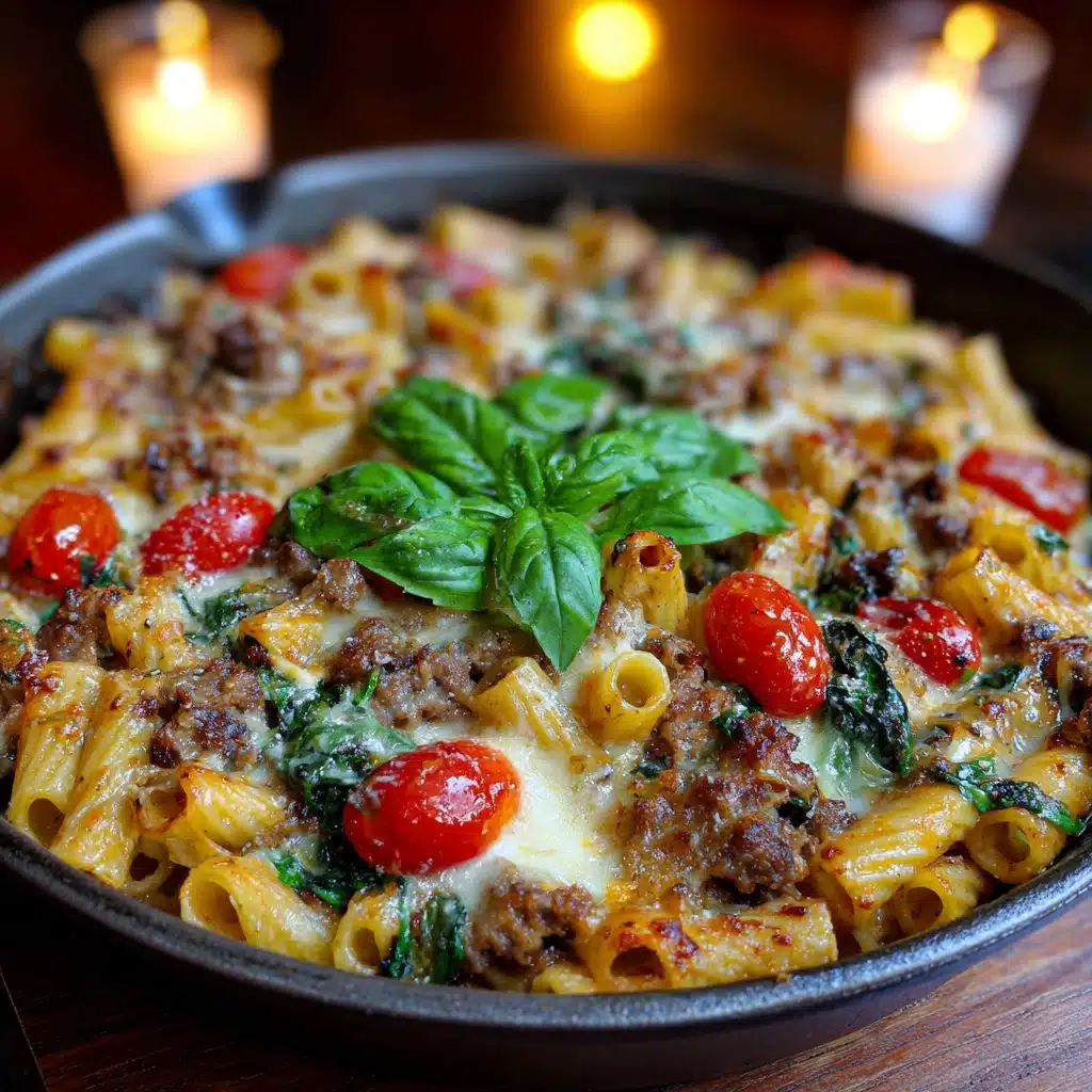 Creamy Tuscan Sausage Pasta Bake Recipe - Recipe Image