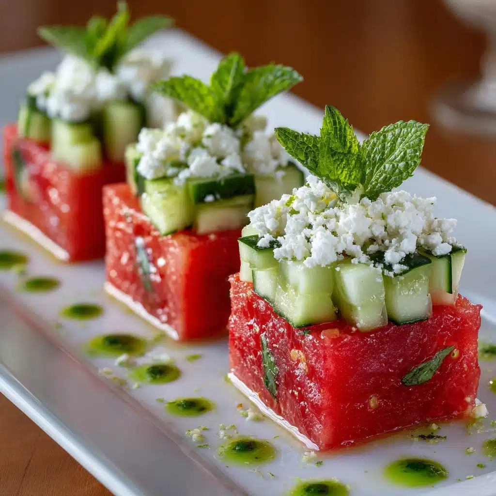 Watermelon Cucumber Feta Cups Recipe - Recipe Image