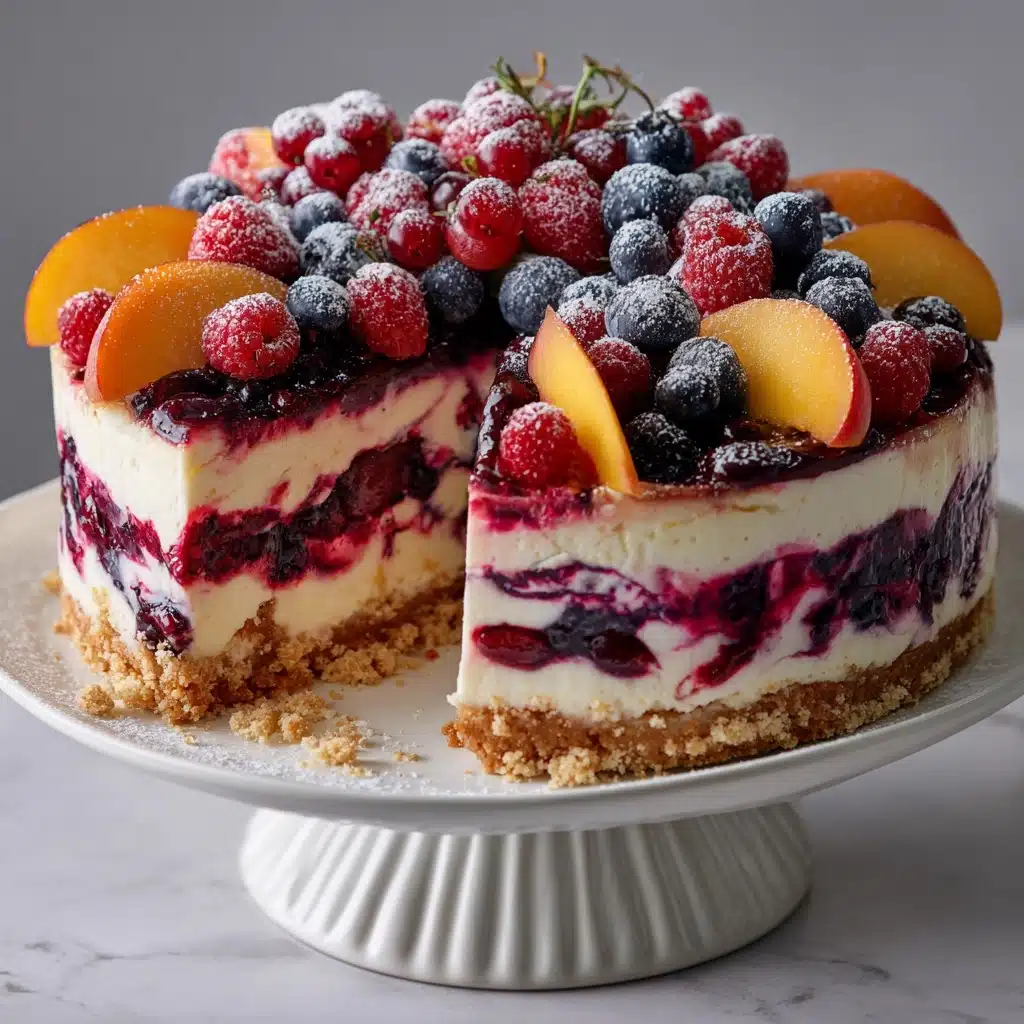 Berry and Peach Cheesecake Recipe - Recipe Image