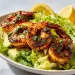 Hot Honey Blackened Shrimp Caesar Salad Recipe