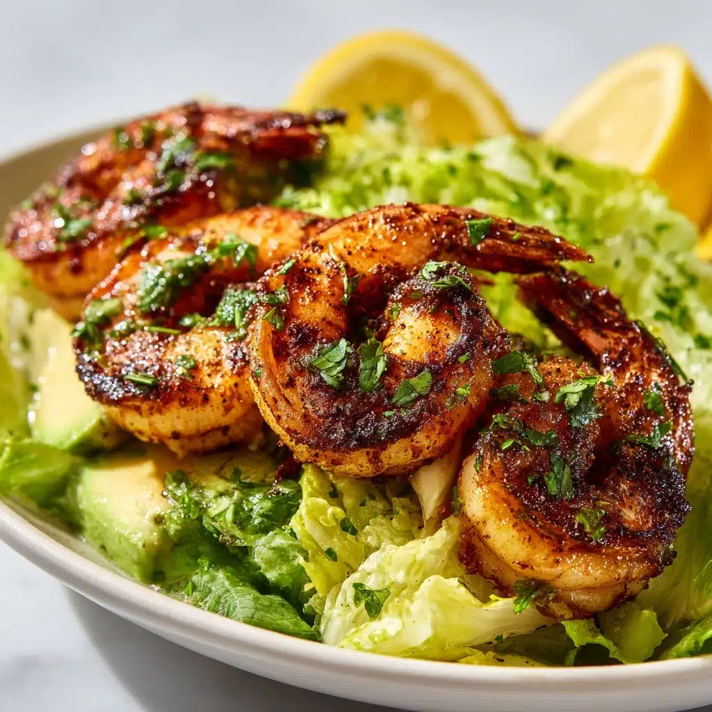 Hot Honey Blackened Shrimp Caesar Salad Recipe
