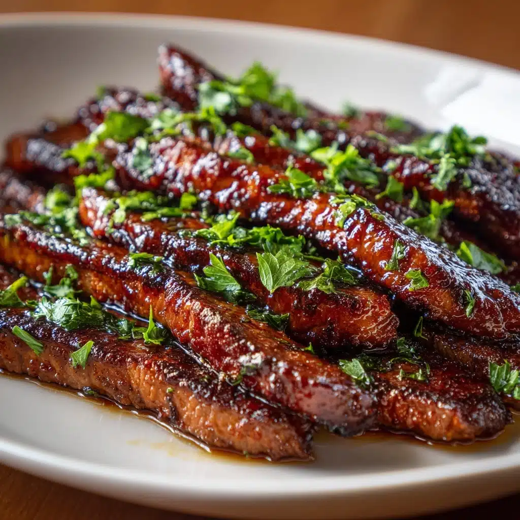 Grill Pan Honey Glazed Steak Strips Recipe - Recipe Image