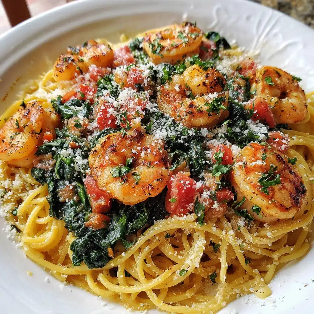 Tomato Spinach Shrimp Pasta Recipe