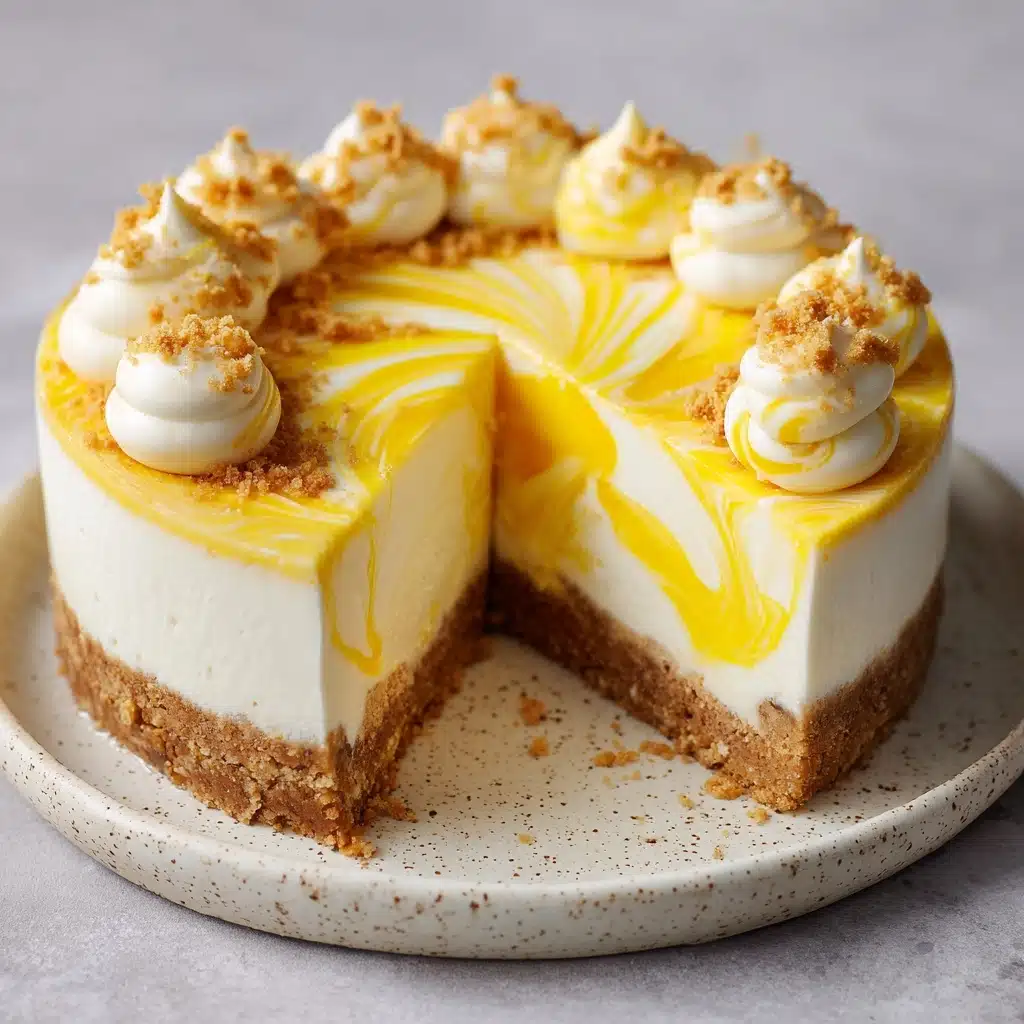 No-Bake Mango Swirl Cheesecake Recipe - Recipe Image