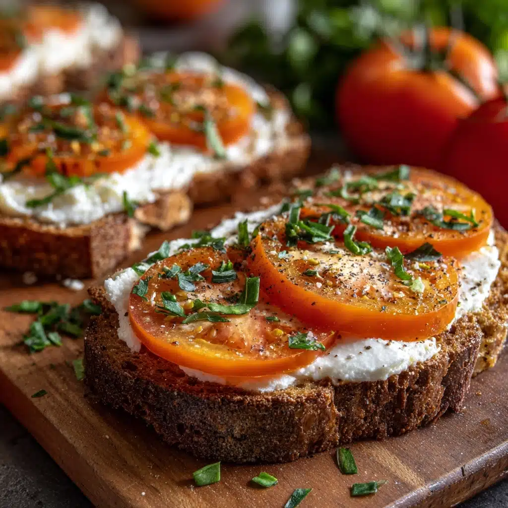 Garlic & Cheese Tomato Toast Recipe - Recipe Image