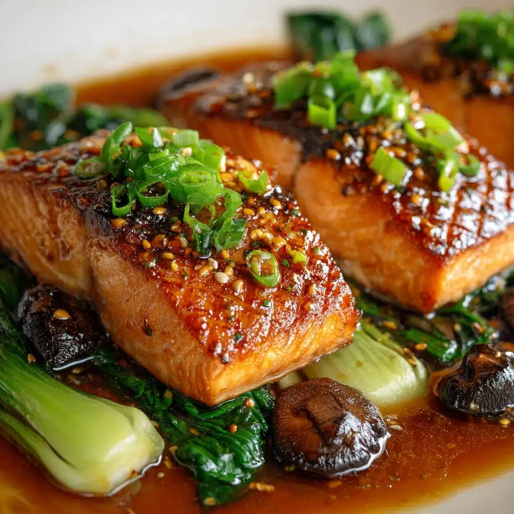 Miso Glazed Black Cod on Baby Bok Choy and Shiitake Mushrooms Recipe