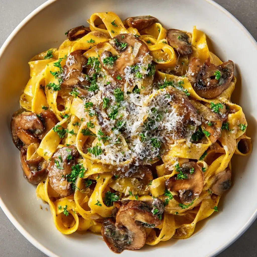 Easy Garlic Mushroom Pasta Recipe - Recipe Image