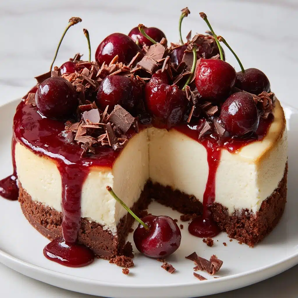 No-Bake Black Forest Berry Cheesecake Recipe - Recipe Image