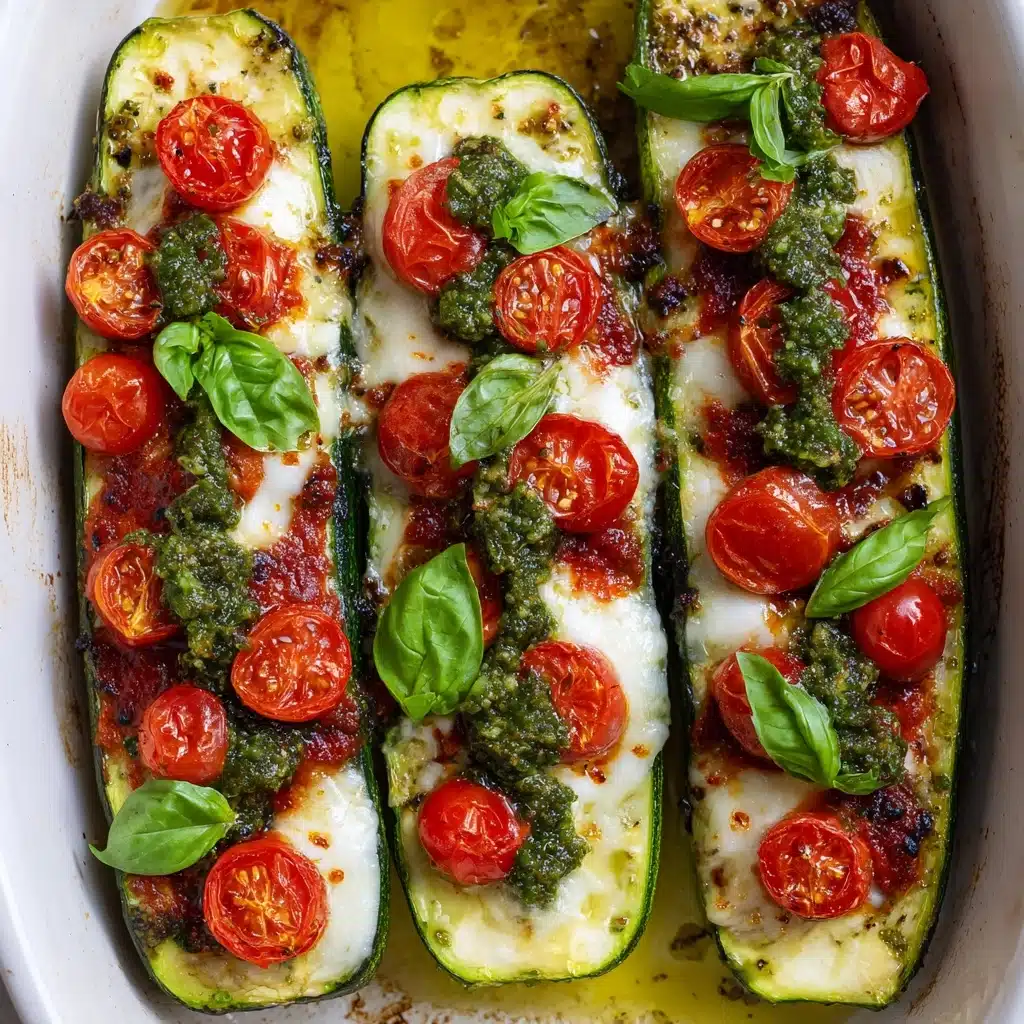 Caprese Stuffed Zucchini Boats Recipe - Recipe Image
