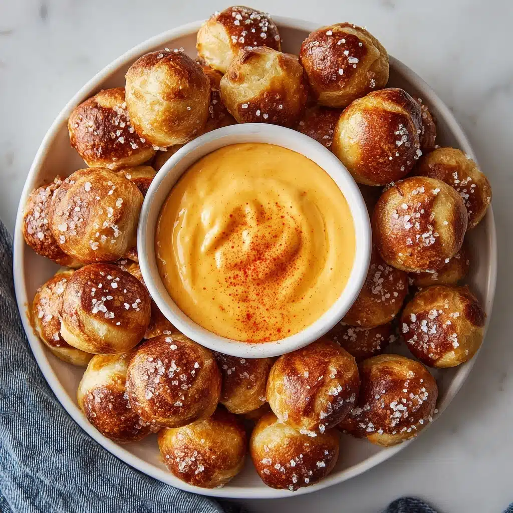 Soft Pretzel Bites with Vegan Cheese Sauce Recipe - Recipe Image