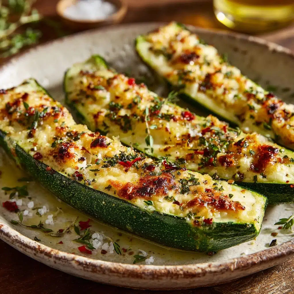 Cheesy Garlic Zucchini Steaks Recipe - Recipe Image
