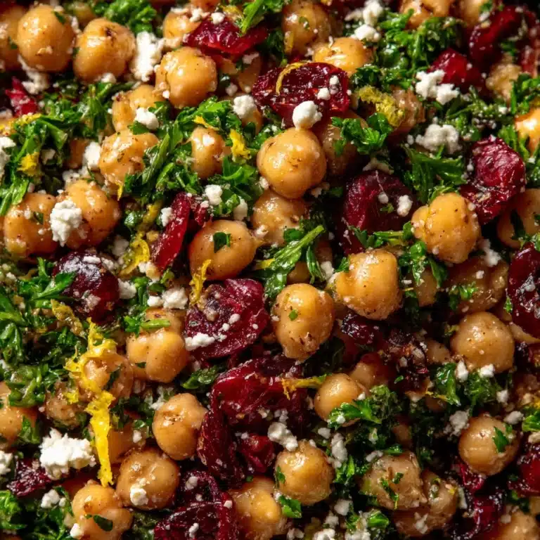 Feta & Cranberry Chickpeas with Lemon Vinaigrette Recipe