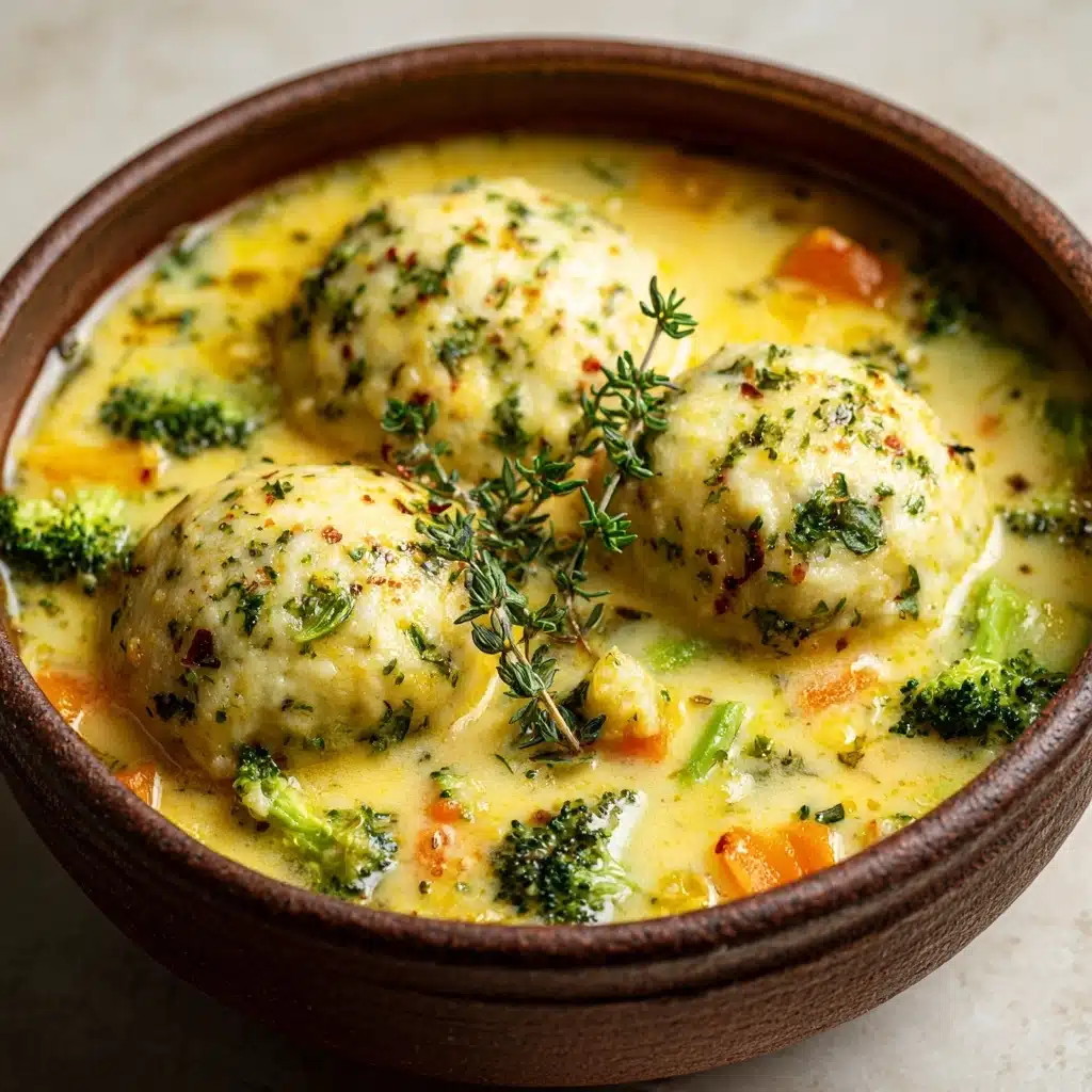 One Pot Broccoli Cheddar and Dumplings Recipe - Recipe Image