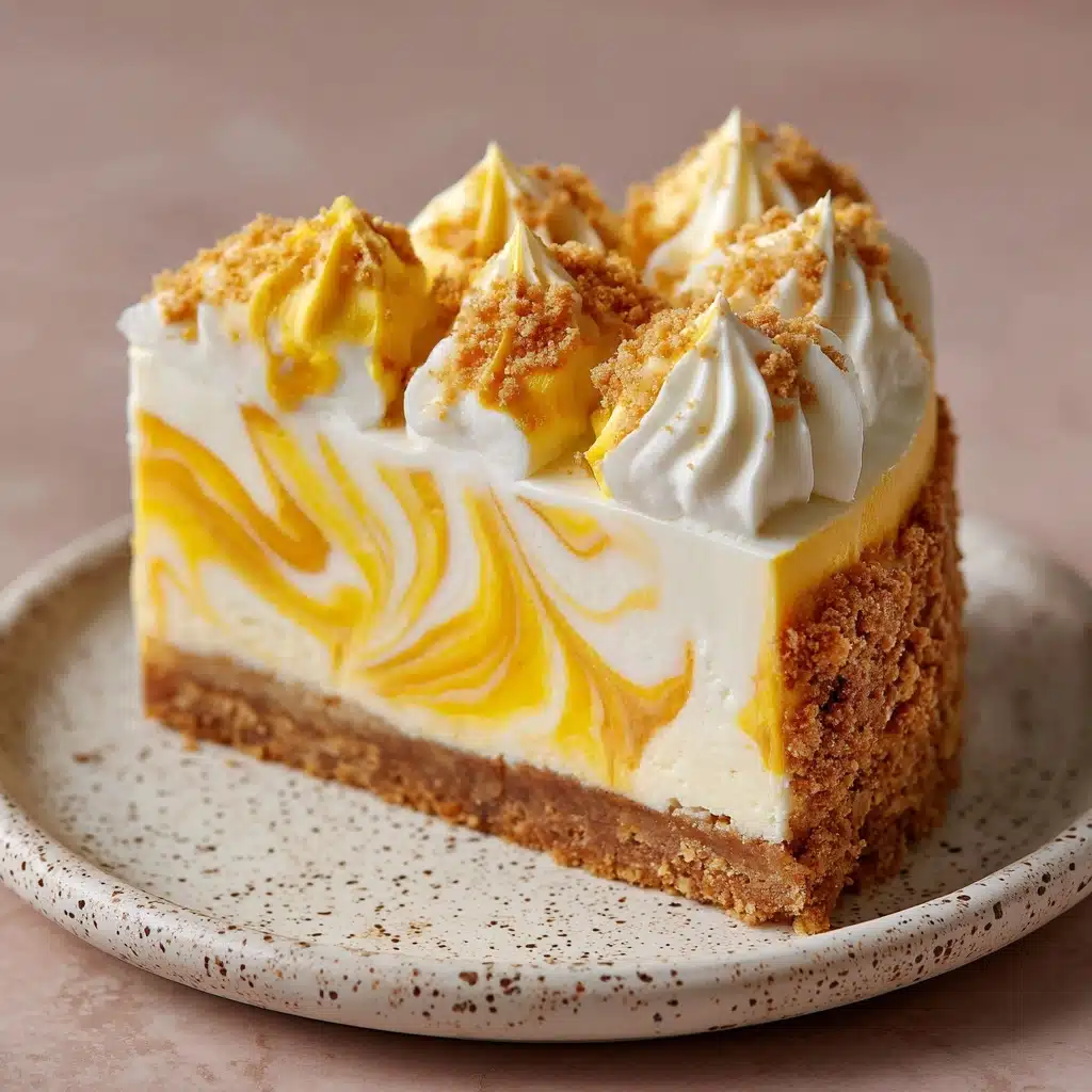 No-Bake Mango Swirl Cheesecake Recipe - Recipe Image