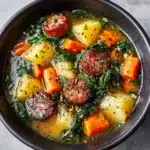Italian Sausage Potato Soup with Carrots & Spinach Recipe