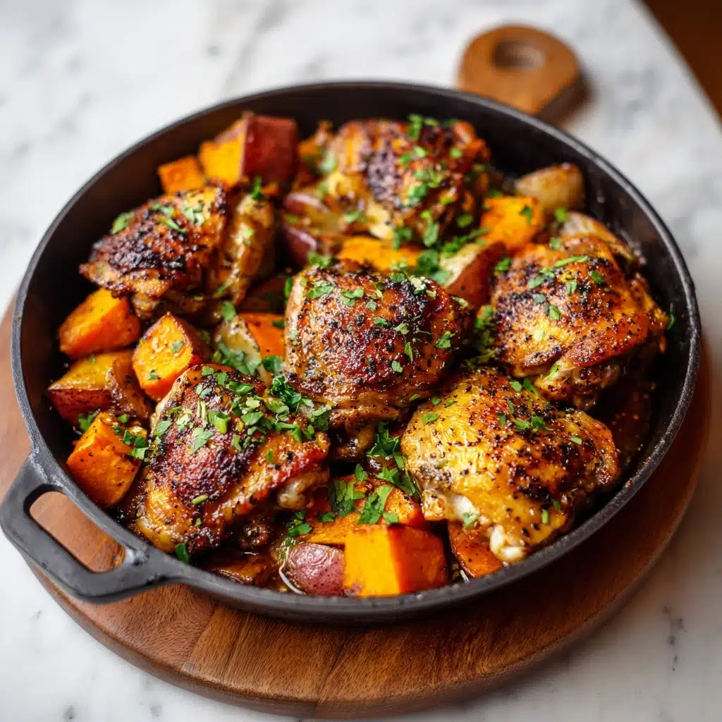 One-Pan Chicken and Sweet Potato Skillet Recipe - Recipe Image