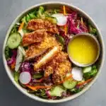 Coconut Chicken Salad with Warm Honey Mustard Vinaigrette Recipe