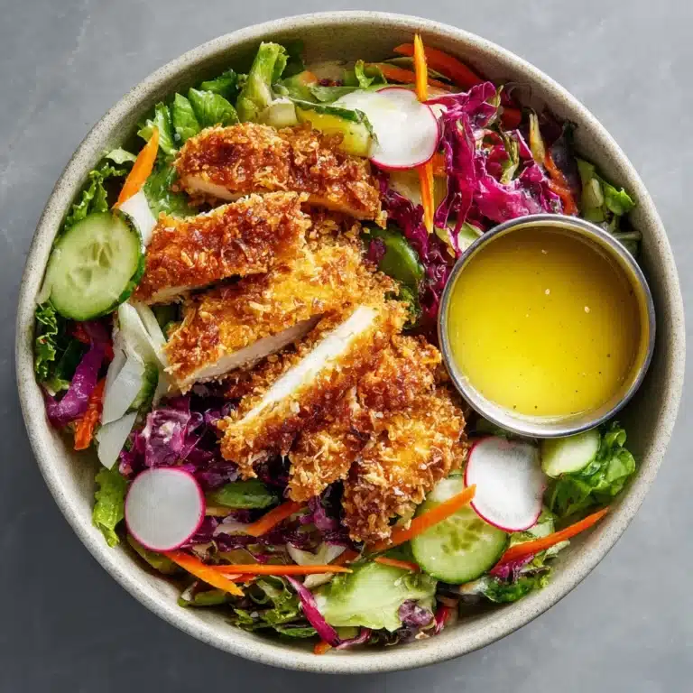 Coconut Chicken Salad with Warm Honey Mustard Vinaigrette Recipe