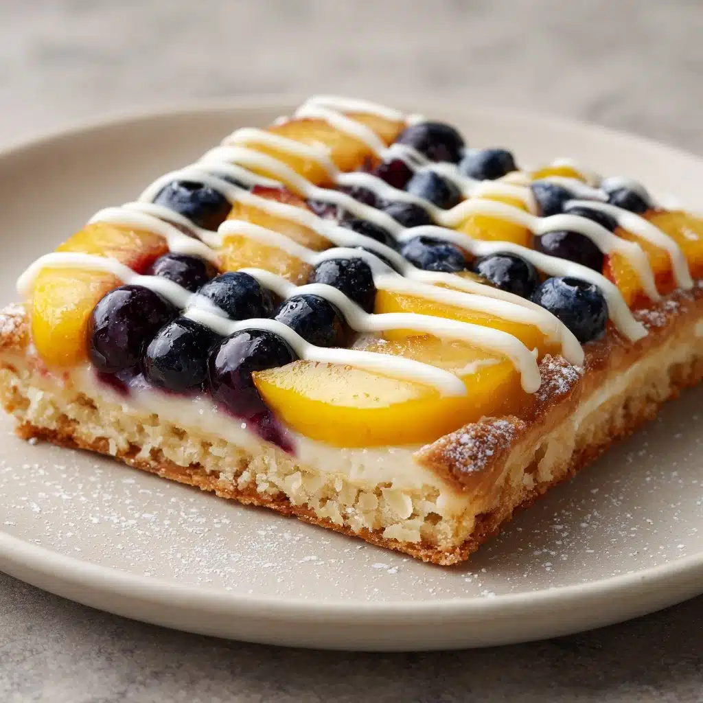 Blueberry Peach Tart with Vanilla Glaze Recipe - Recipe Image