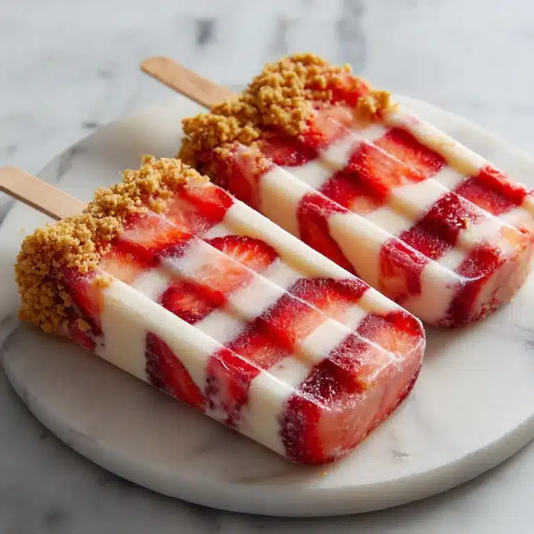 Strawberry Swirl Cheesecake Ice Pops Recipe