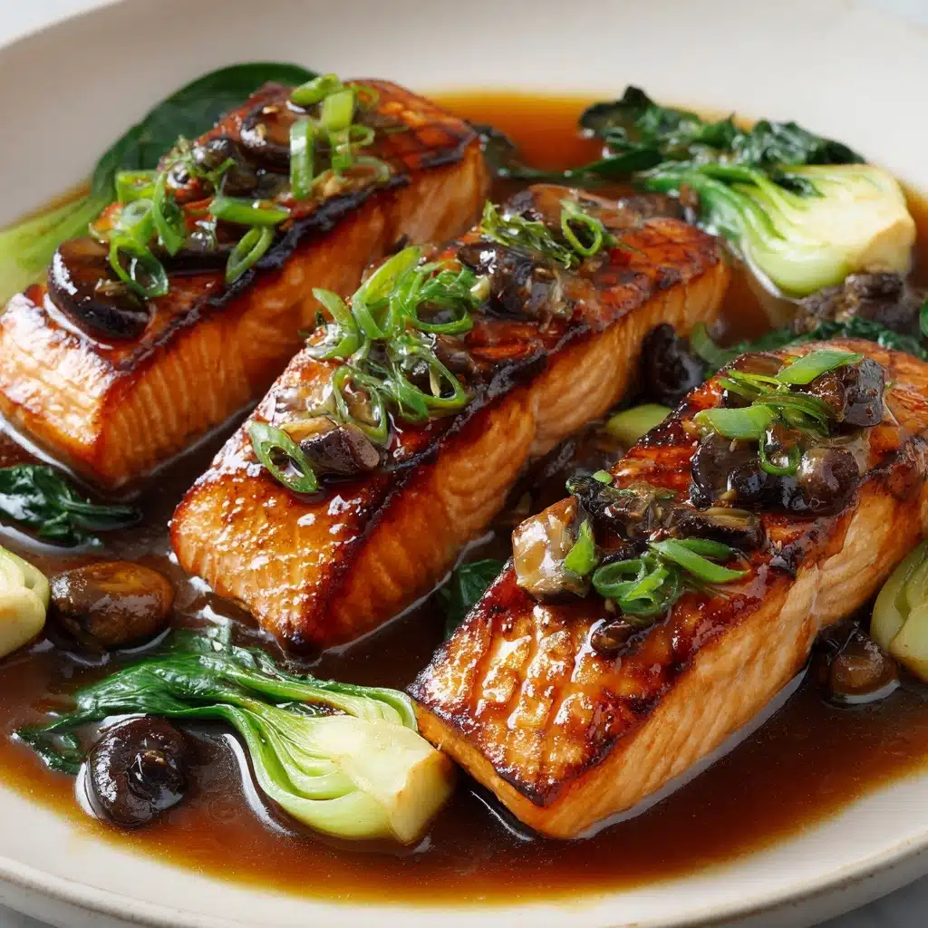 Miso Glazed Black Cod on Baby Bok Choy and Shiitake Mushrooms Recipe - Recipe Image