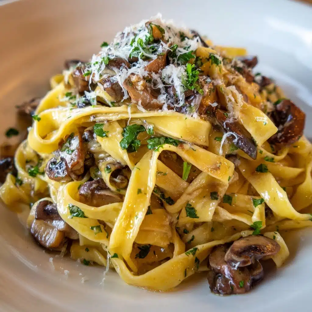 Easy Garlic Mushroom Pasta Recipe - Recipe Image