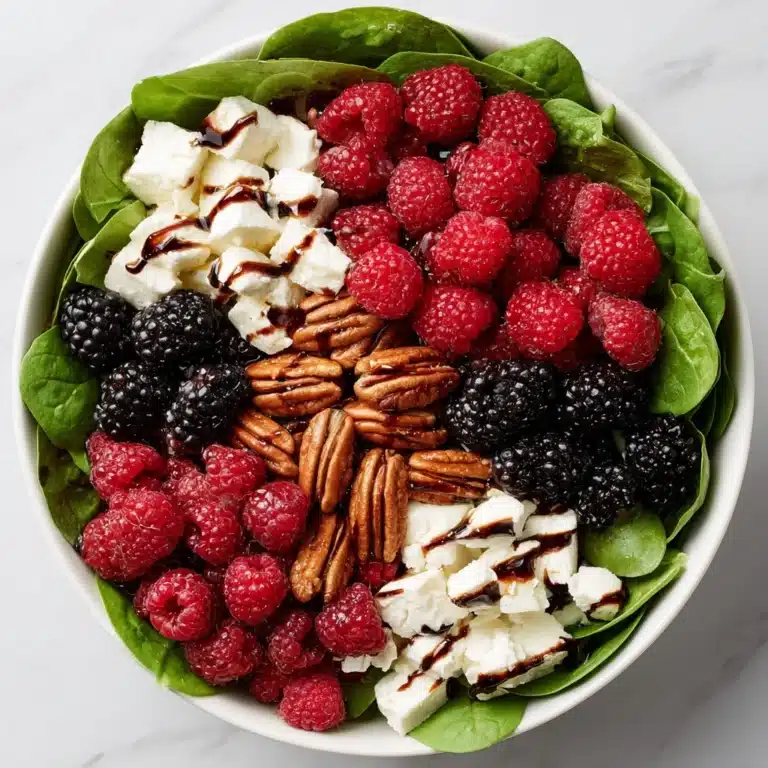 Berry Spinach Salad with Pecans, Feta, and Balsamic Glaze Recipe
