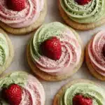Strawberry Frosted Matcha Cookies Recipe